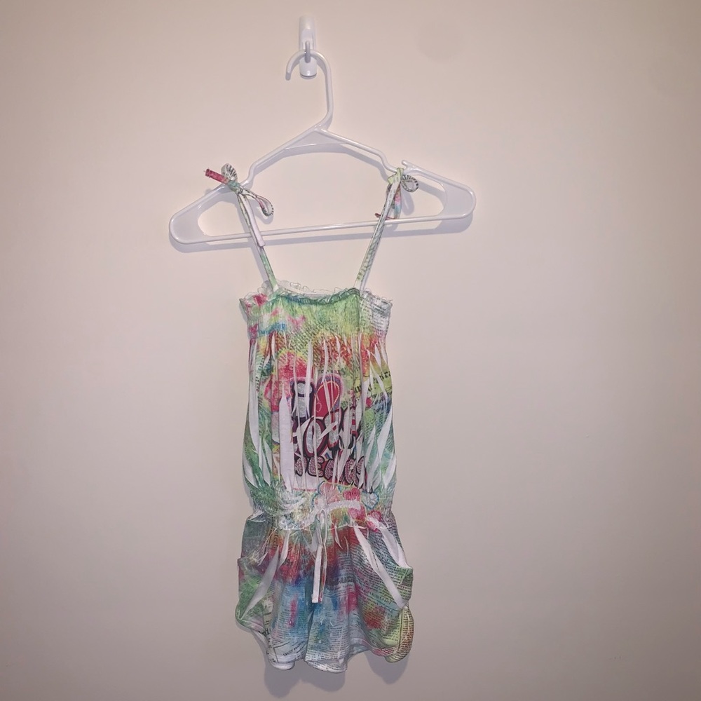 Spaghetti strap romper multicolored